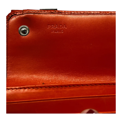 Prada Long Wallet Orange