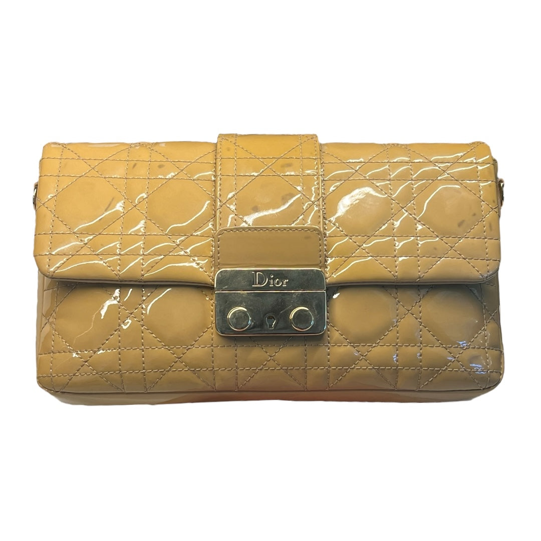 Christian Dior Lock Bag Beige Patent Leather