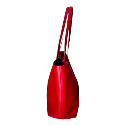 Saint Laurent Calfskin Large Shopping Tote Red