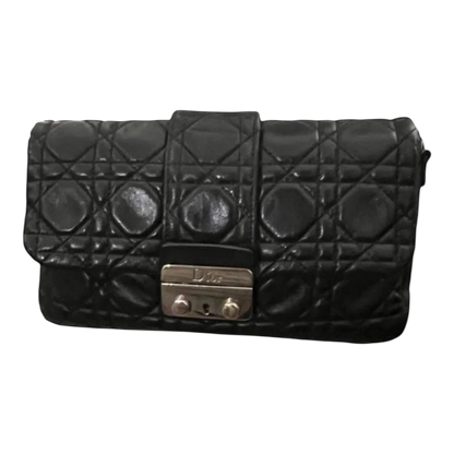 Christian Dior Black Cannage Leather Convertible Crossbody Bag