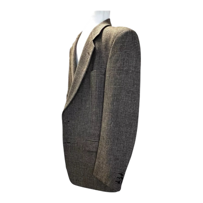 Christian Dior Men's Brown Plaid Wool Blazer 40R