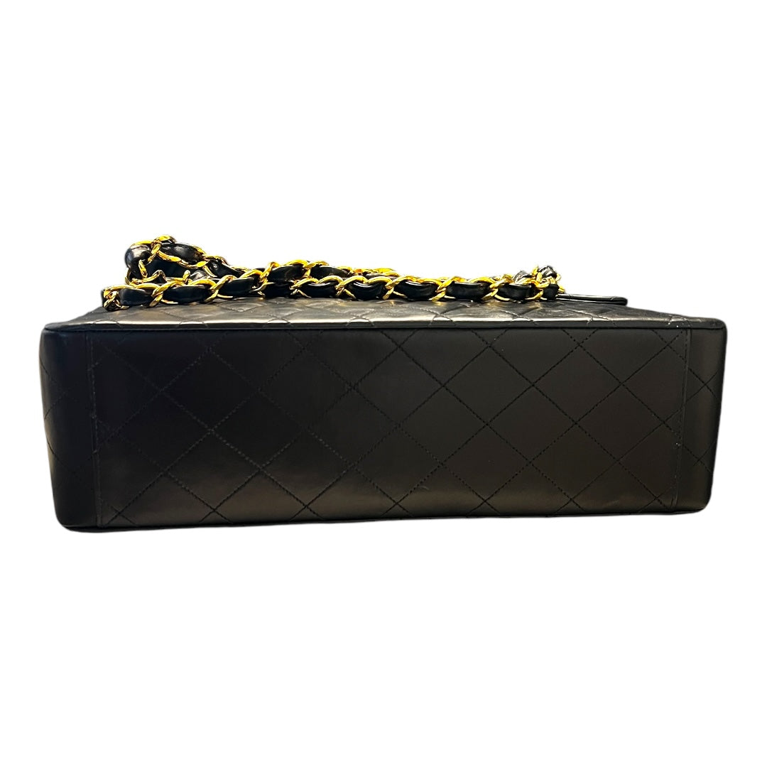 Chanel Vintage Jumbo Maxi Flap Lambskin Black with gold hardware