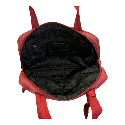 Prada Women's Top Handle Tessuto Nylon Small Bag Red