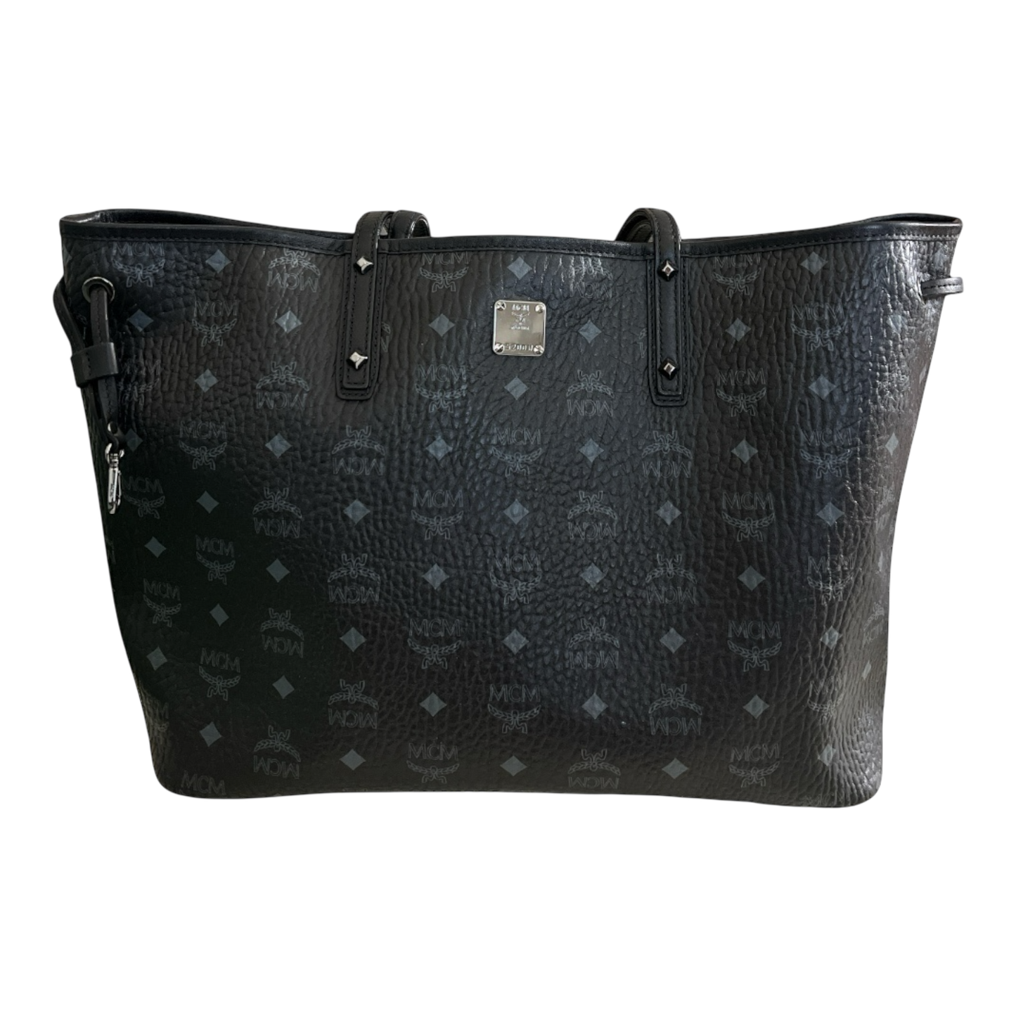 MCM Black Monogram Large Tote