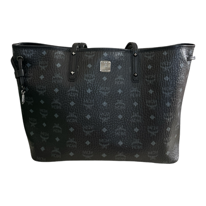 MCM Black Monogram Large Tote