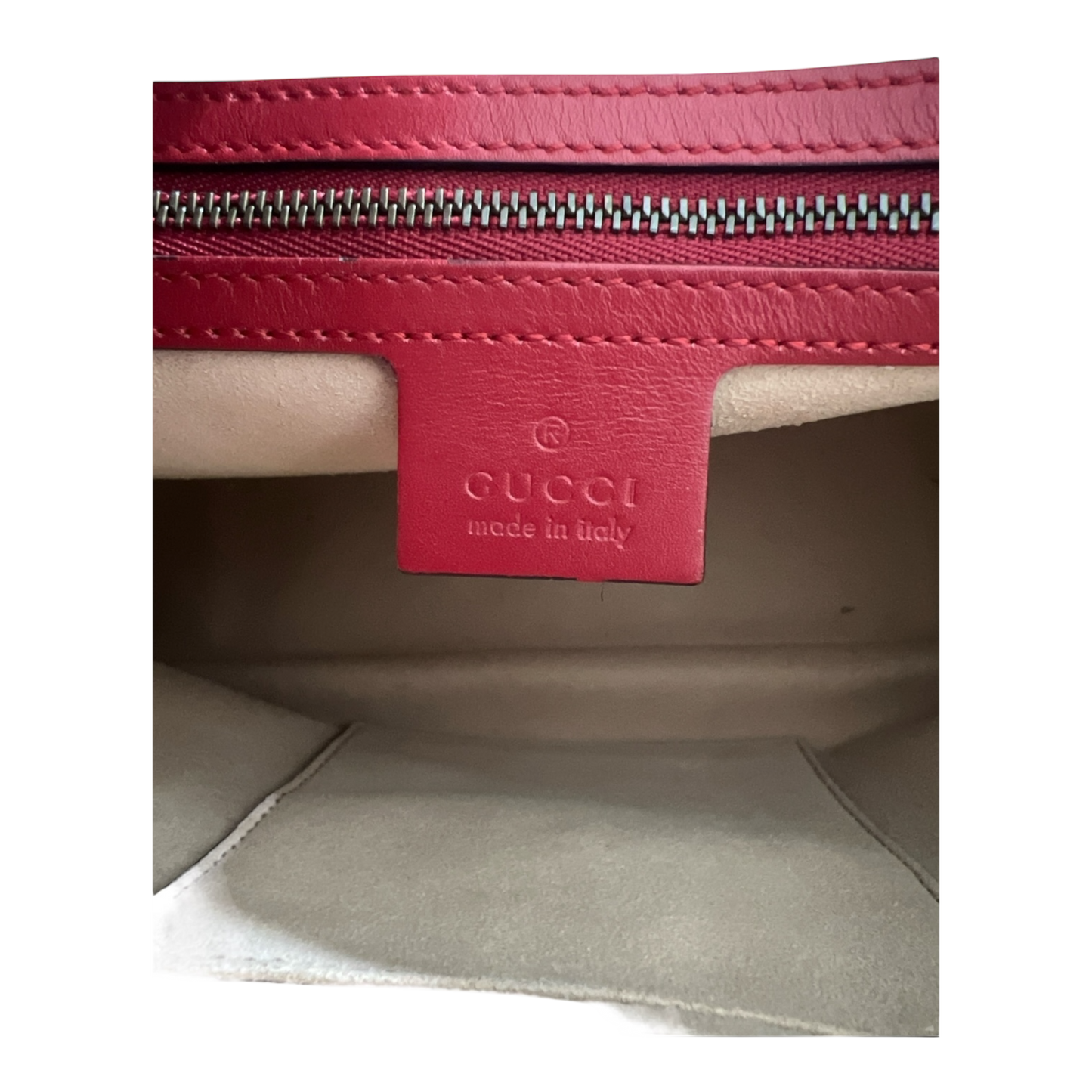 Gucci Marmont Medium Red Matelasse Red Crossbody Camera Bag Purse Chevron