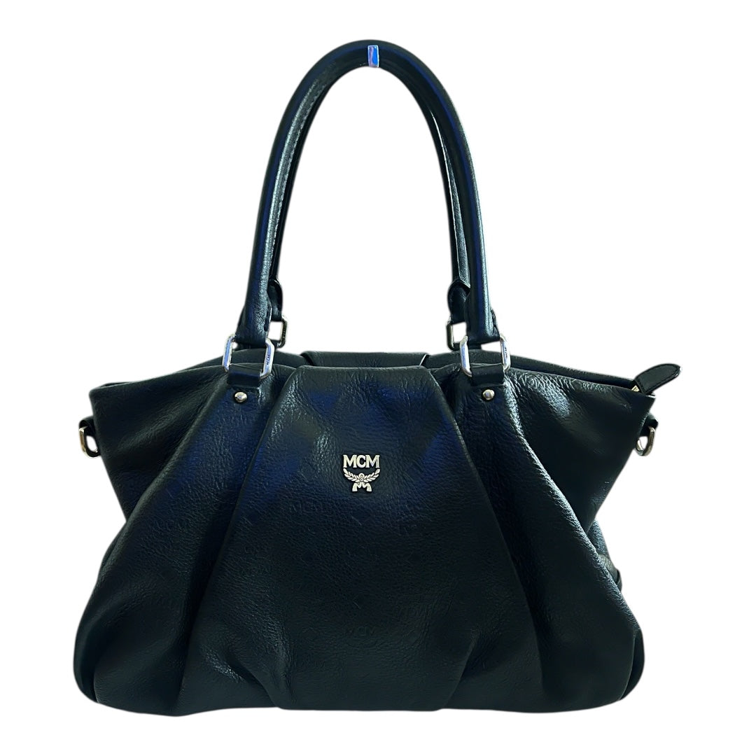 MCM Vintage Two-Way Bag Black Calfskin Leather