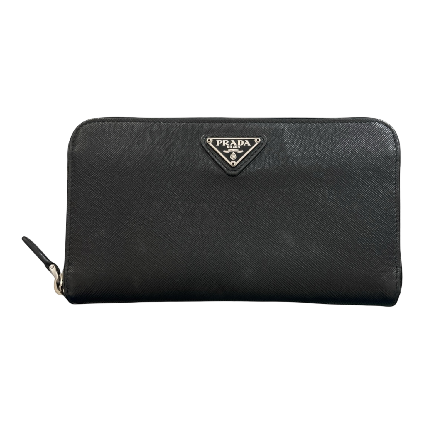 Prada Saffiano Leather Zippy Wallet Black