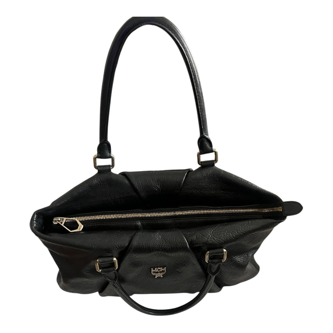 MCM Vintage Two-Way Bag Black Calfskin Leather