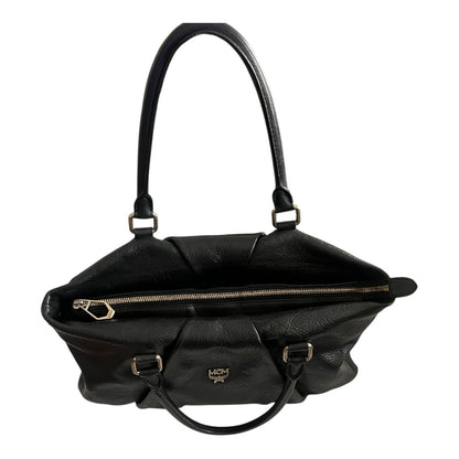 MCM Vintage Two-Way Bag Black Calfskin Leather