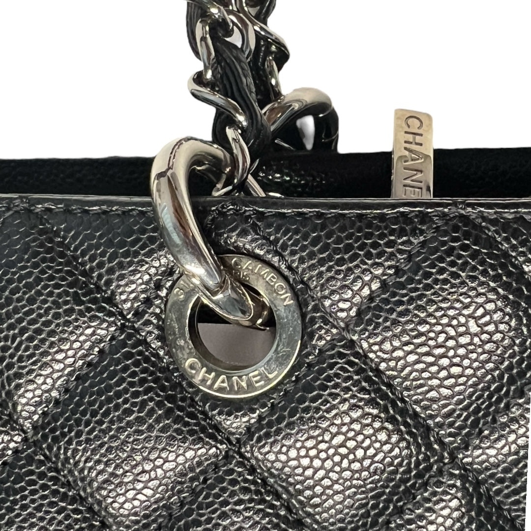 Chanel GST Caviar Leather Shoulder Bag Silver Hardware