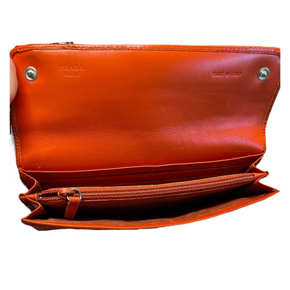 Prada Long Wallet Orange