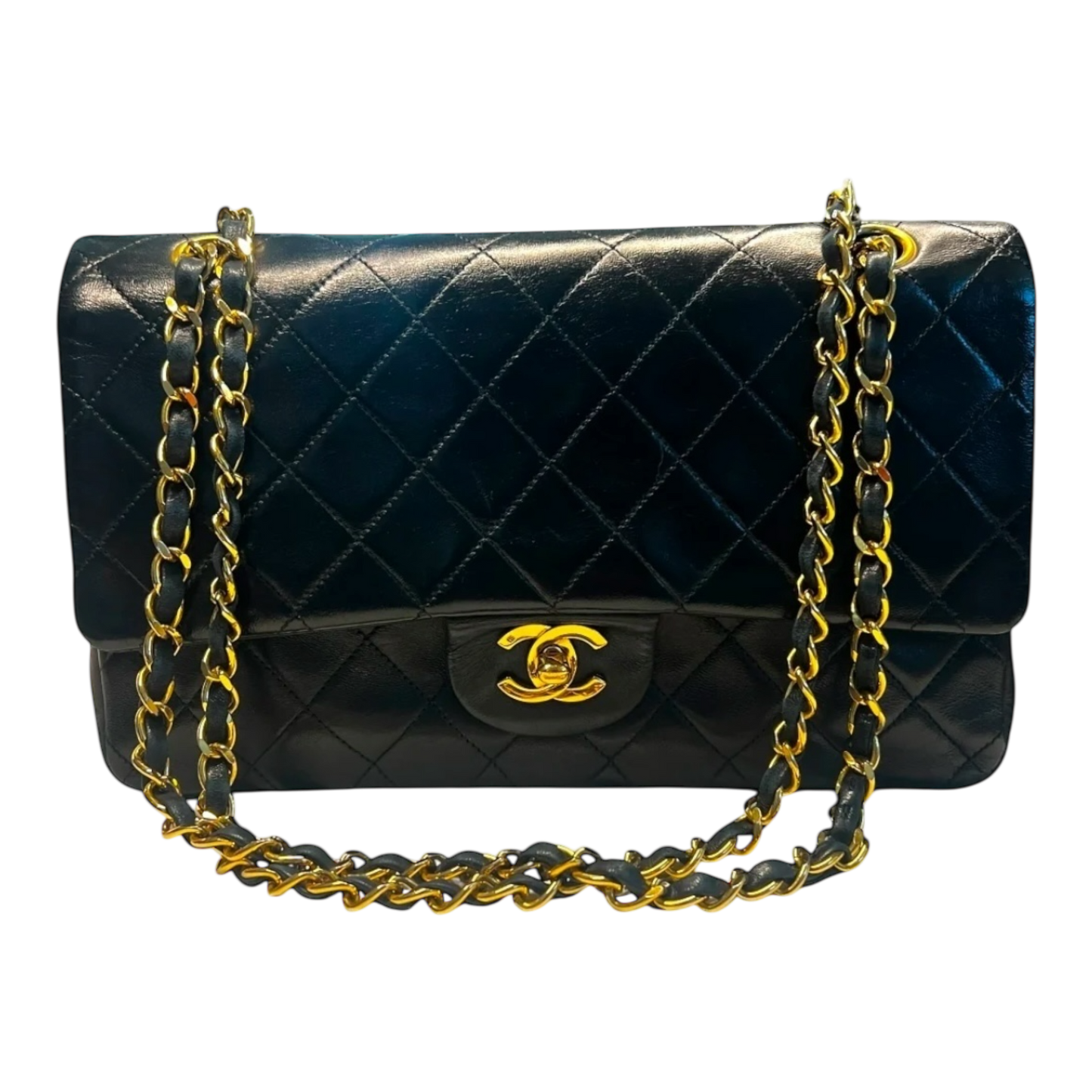 Chanel Vintage Classic Flap Black Lambskin Leather