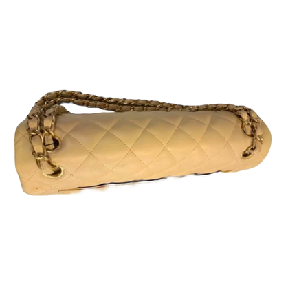 CHANEL Classic Jumbo Double Flap Bag. Beige w/Gold Hardware.