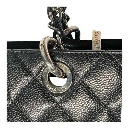 Chanel GST Caviar Leather Shoulder Bag Silver Hardware