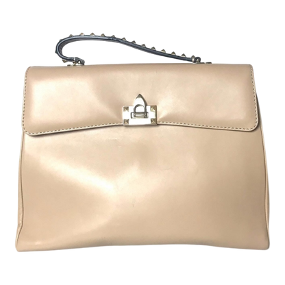 Valentino Beige Leather Rockstud Top Handle Bag