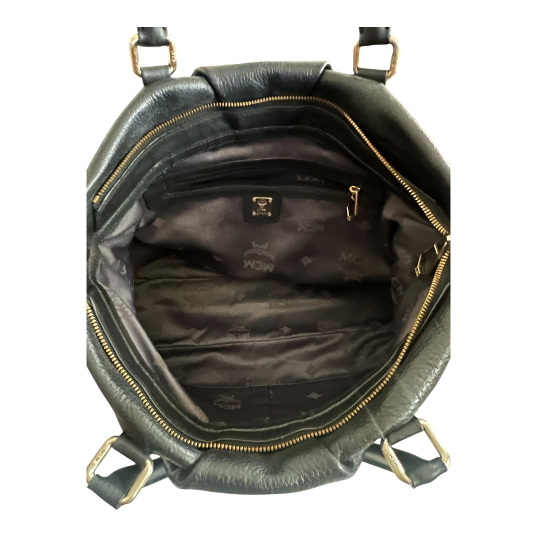 MCM Vintage Two-Way Bag Black Calfskin Leather