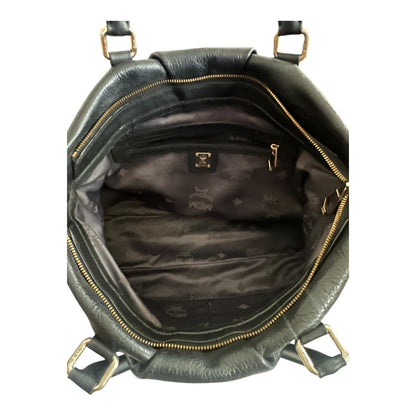 MCM Vintage Two-Way Bag Black Calfskin Leather