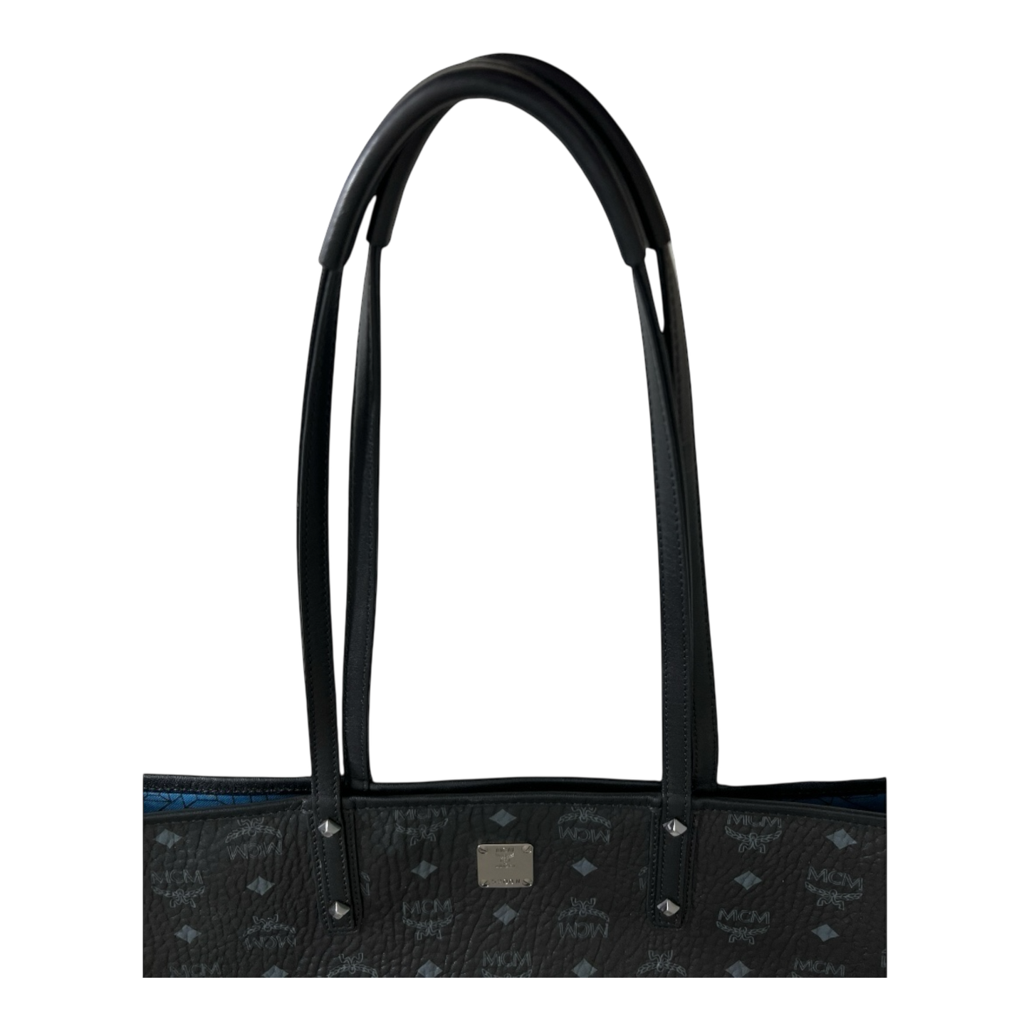MCM Black Monogram Large Tote