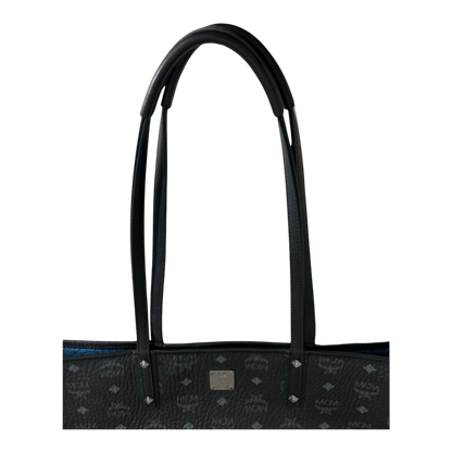 MCM Black Monogram Large Tote