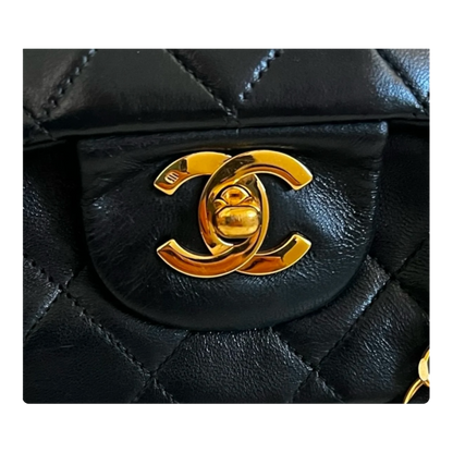 Chanel Vintage Classic Flap Black Lambskin Leather
