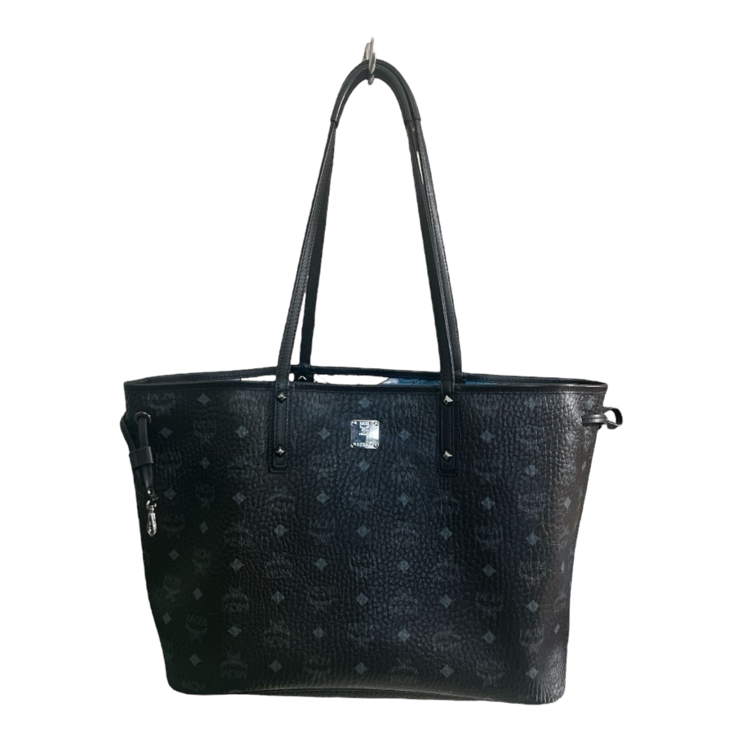 MCM Black Monogram Large Tote