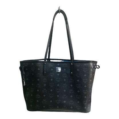 MCM Black Monogram Large Tote