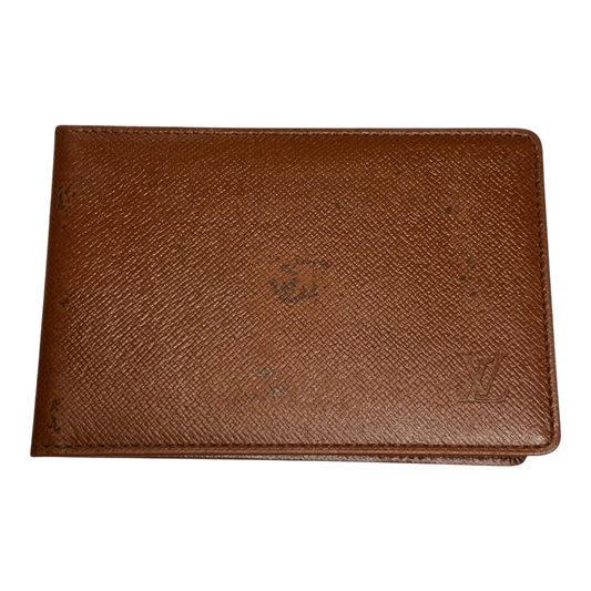 Louis Vuitton Vintage Brown Leather Bi-Fold Photo/ID Case – Good Condition