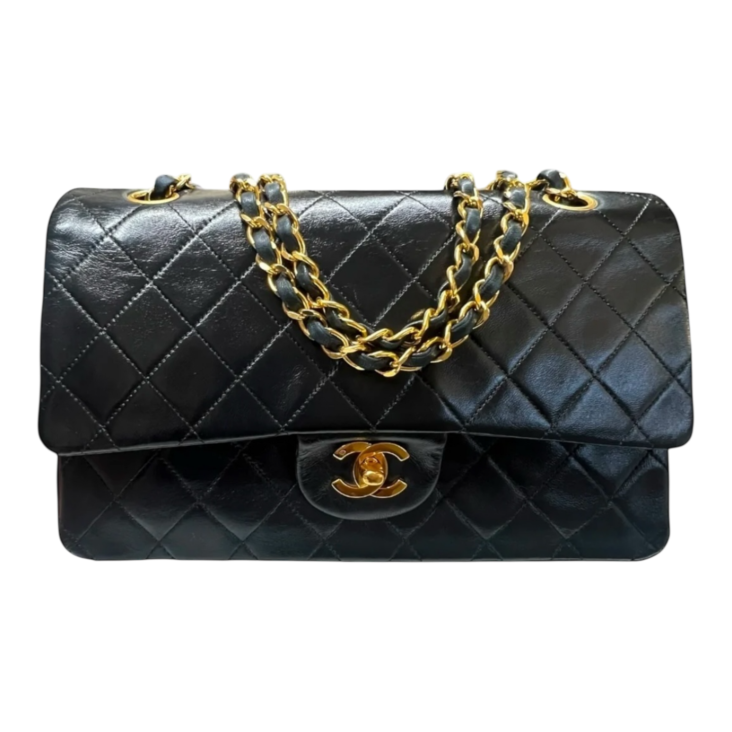 Chanel Vintage Classic Flap Black Lambskin Leather