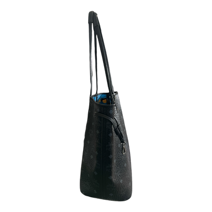 MCM Black Monogram Large Tote