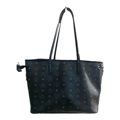 MCM Black Monogram Large Tote
