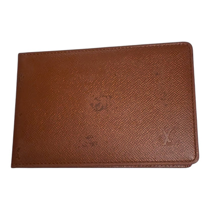 Louis Vuitton Vintage Brown Leather Bi-Fold Photo/ID Case – Good Condition