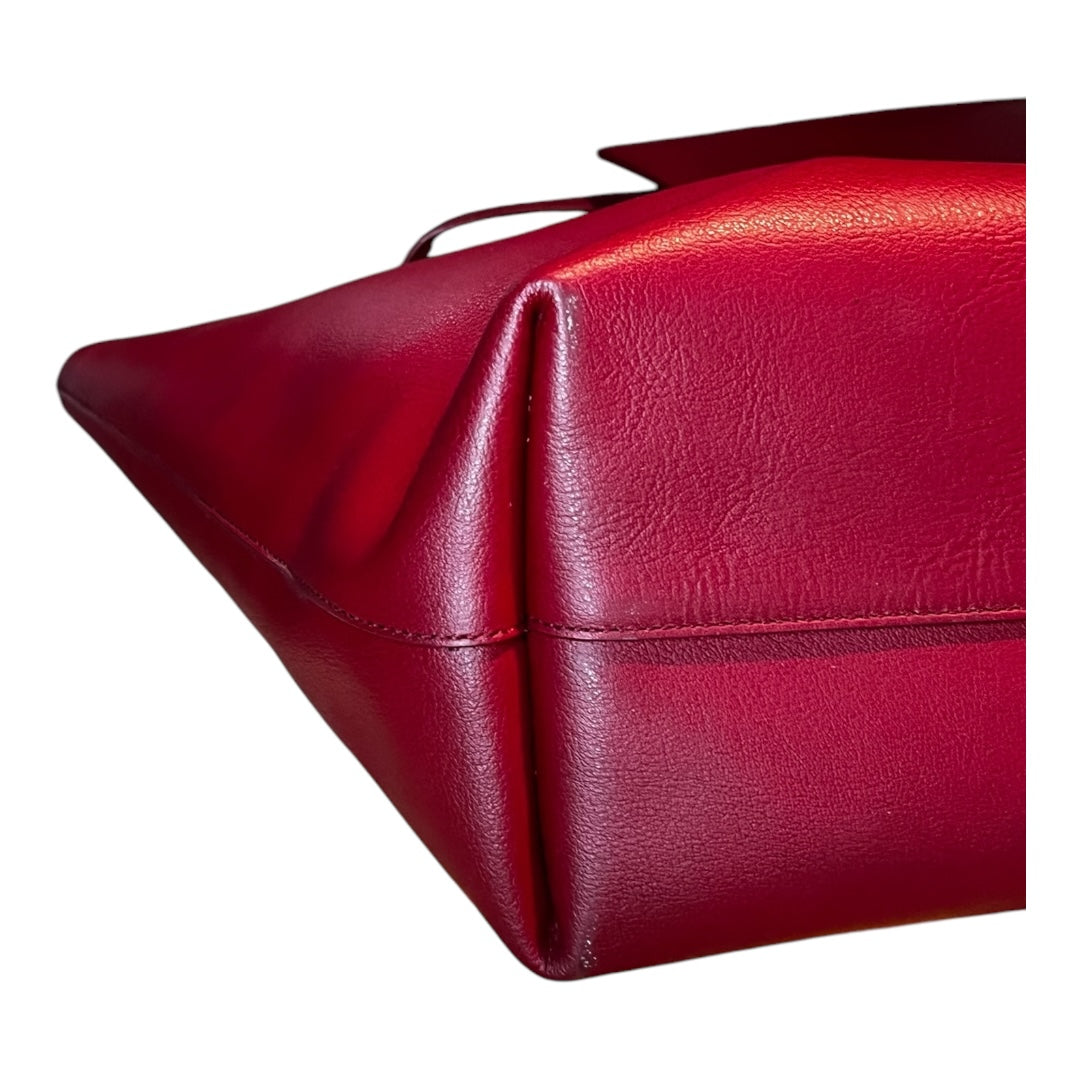 Saint Laurent Calfskin Large Shopping Tote Red