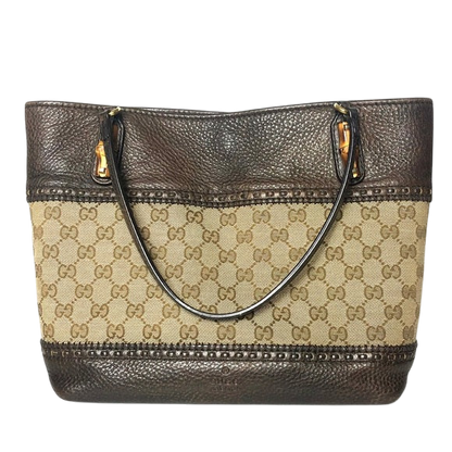 Gucci Small Monogram Logo Shopping Tote Bag