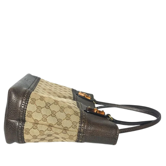 Gucci Small Monogram Logo Shopping Tote Bag