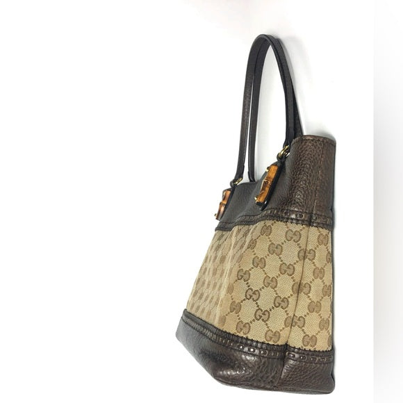 Gucci Small Monogram Logo Shopping Tote Bag