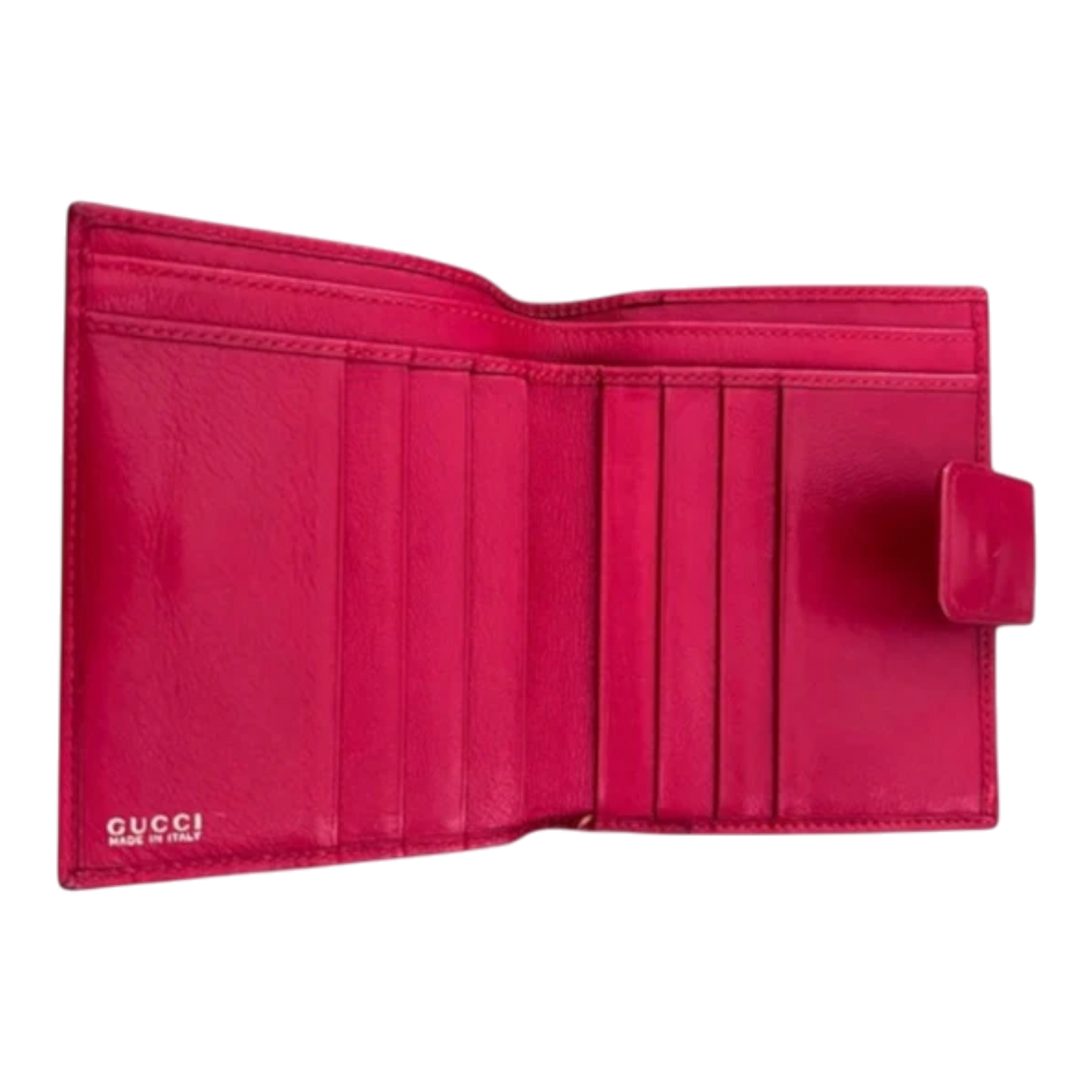Gucci Red Bifold Wallet with Bamboo Emblishment