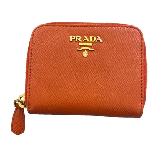 Prada Zippy Compact Wallet Orange