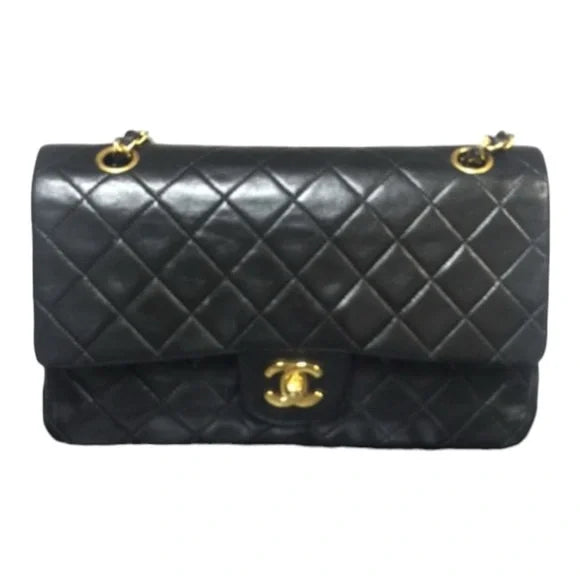 Chanel Vintage Classic Flap Black Lambskin Leather