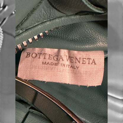 Bottega Veneta Mini Jodie Intrecciato Teal Green Leather Hobo Bag